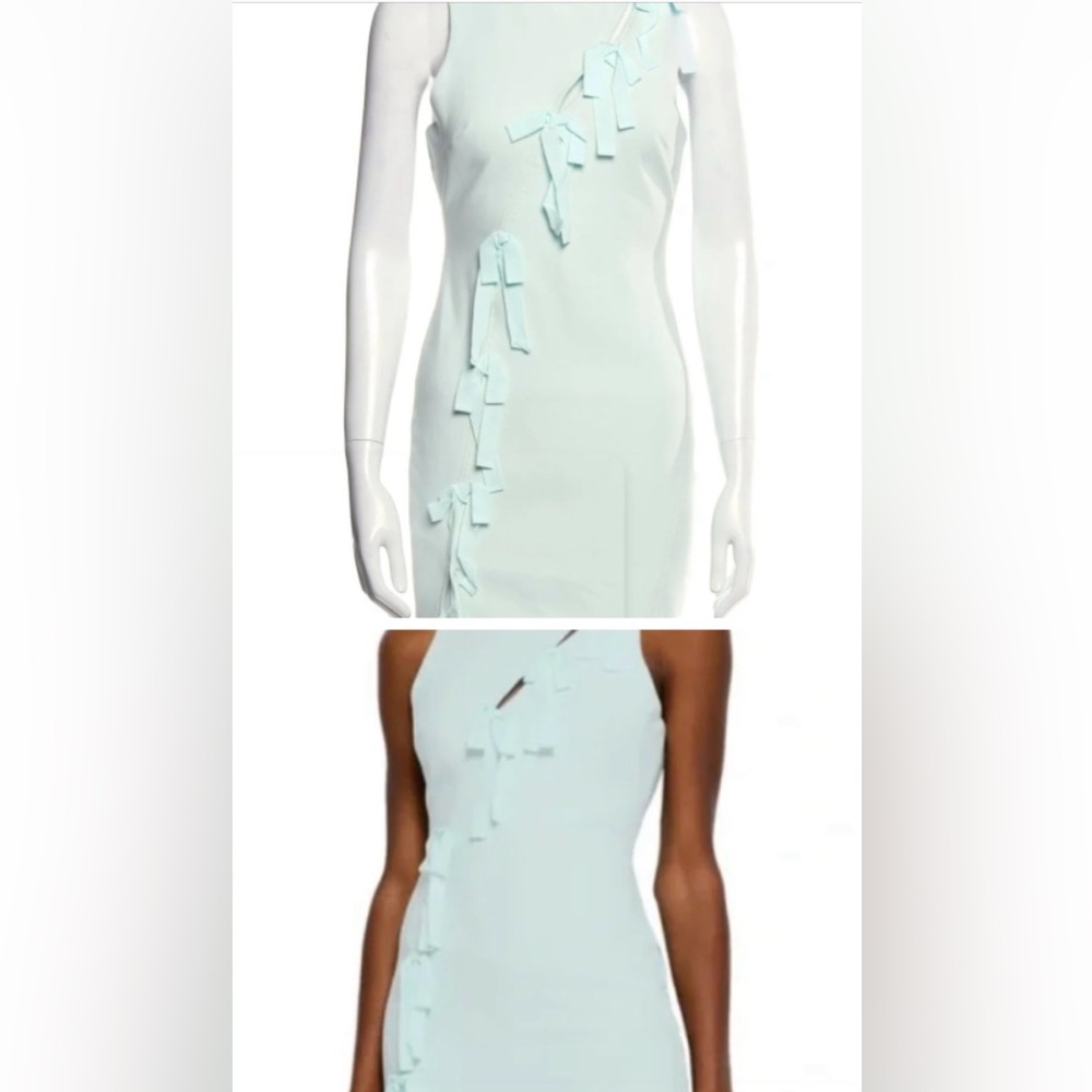 Cinq a sept mint blue mini dress with ribbons size 2